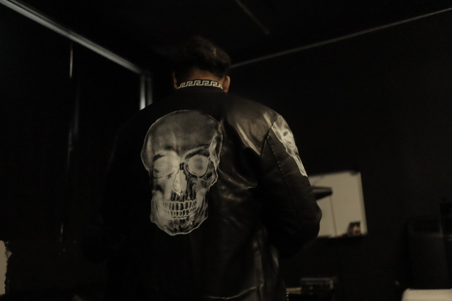 FAUX LEATHER SKULL JACKET