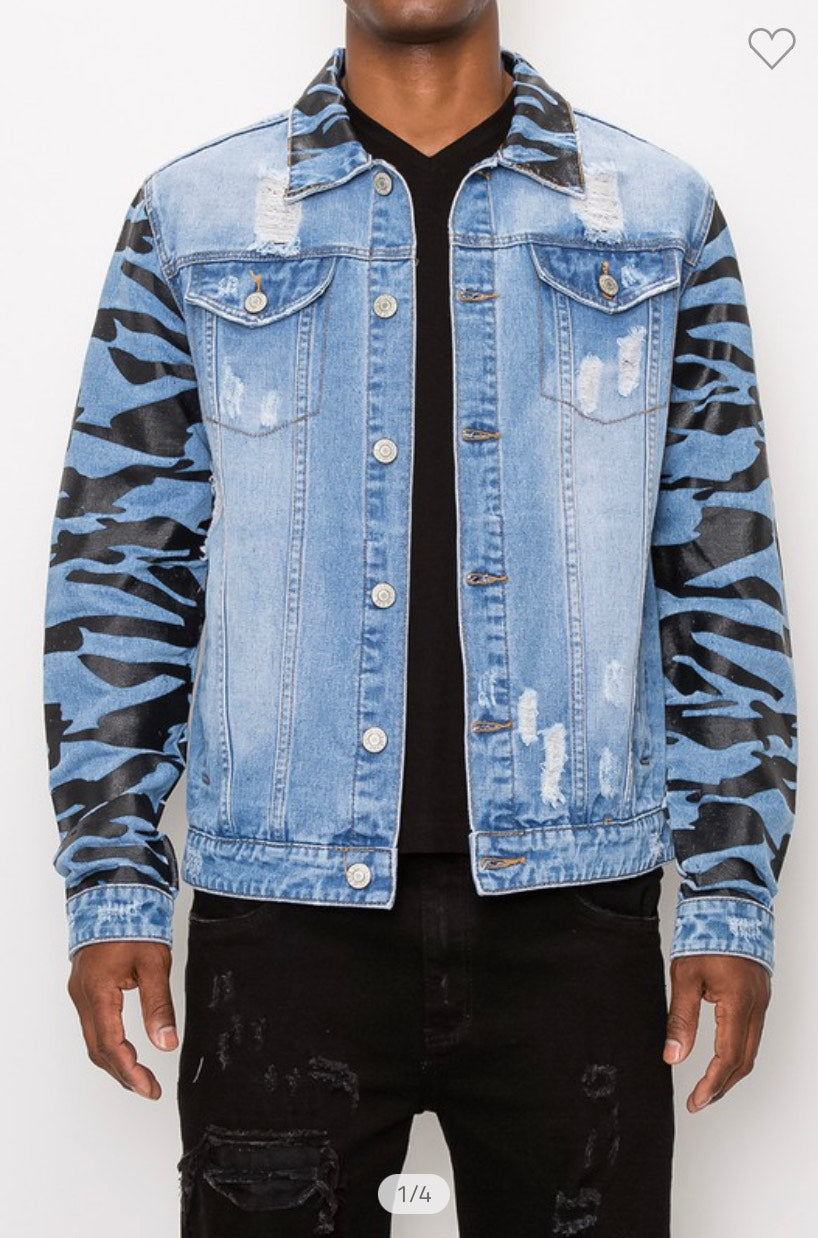 TIGER CAMO DENIM JACKET