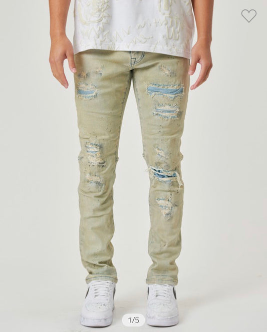 SLIM FIT SAND DISTRESS