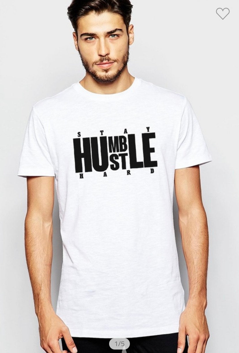 WHITE HUSTLE TEE